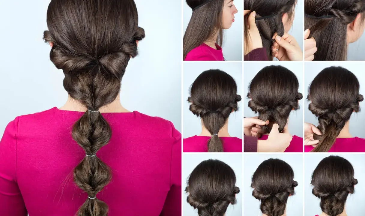 Tutorial per 10 acconciature facili e veloci: trecce, chignon e code a bolle, perfette per ogni occasione.