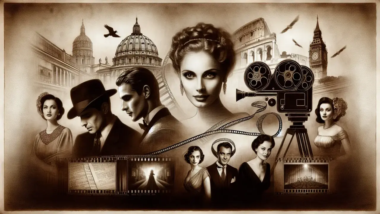 Omaggio agli attori italiani morti negli ultimi 10 anni, con icone del cinema e monumenti.