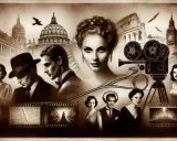Omaggio agli attori italiani morti negli ultimi 10 anni, con icone del cinema e monumenti.