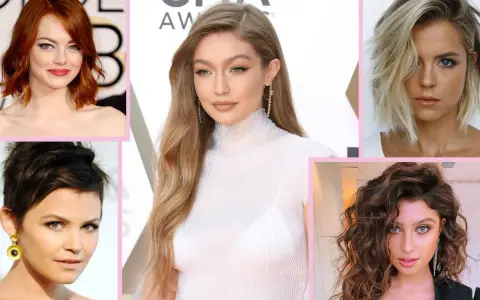 Cinque donne con diversi tagli di capelli. Un'idea per un taglio capelli viso cicciotto è il caschetto mosso o un pixie cut sfilato.