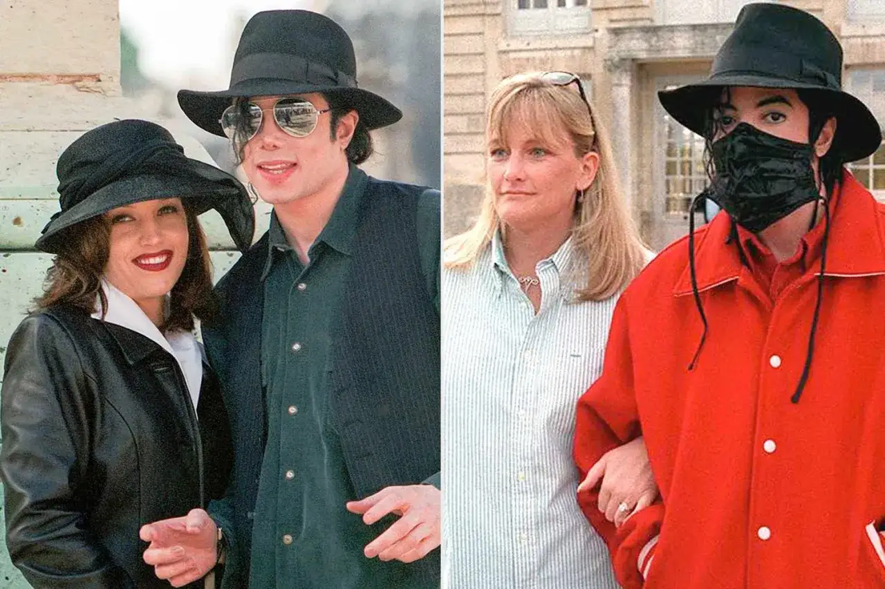 Michael Jackson con le sue mogli: Lisa Marie Presley e Debbie Rowe.
